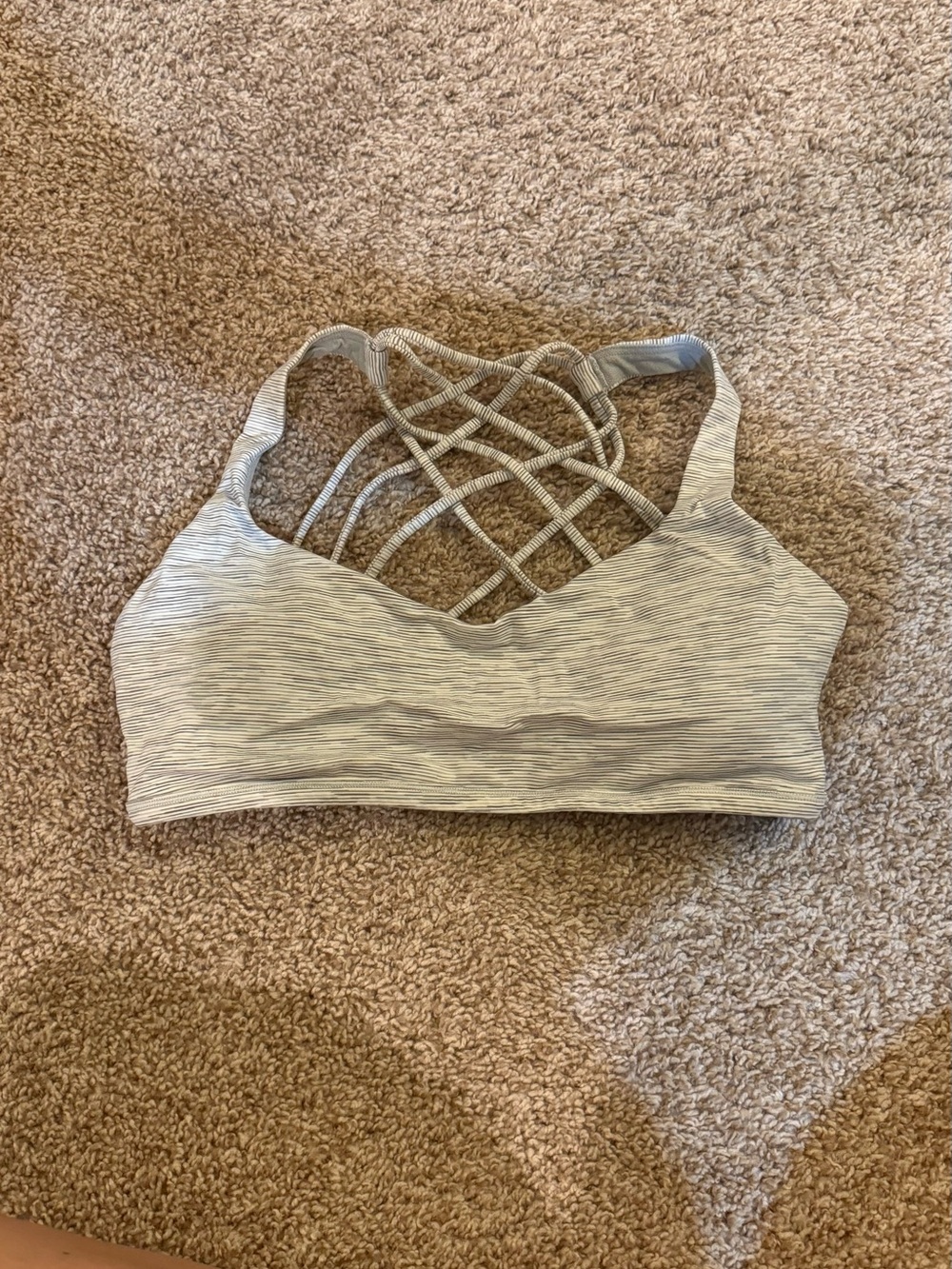 lululemon athletica Light Gray Strappy Back Sports Bra